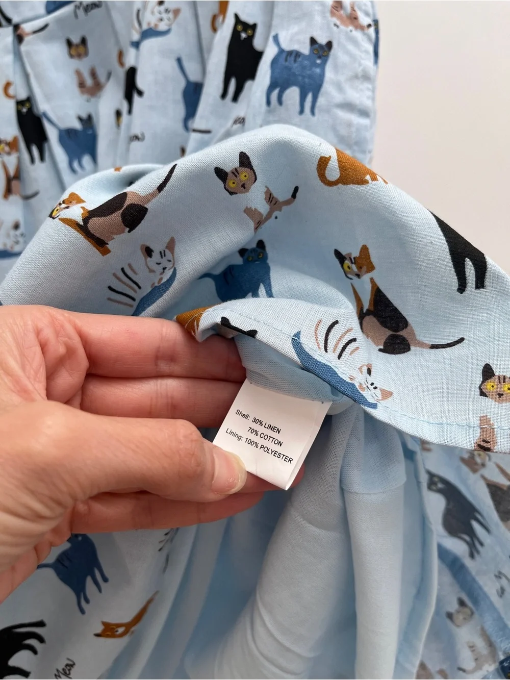 SM Wardrobe cat dress L meow print pockets NWT whimsical quirky playful - Picture 7 of 11